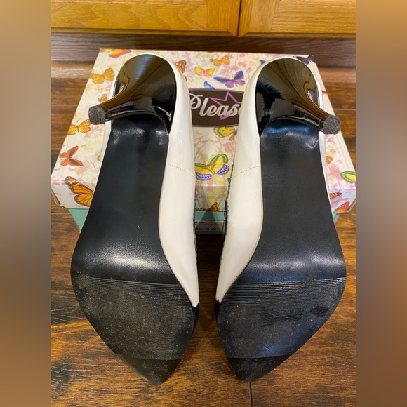 PLEASER MARY JANE SPATS PINUP RETRO VINTAGE BONNIE CLYDE HEELS SIZE 9 - Picture 10 of 17